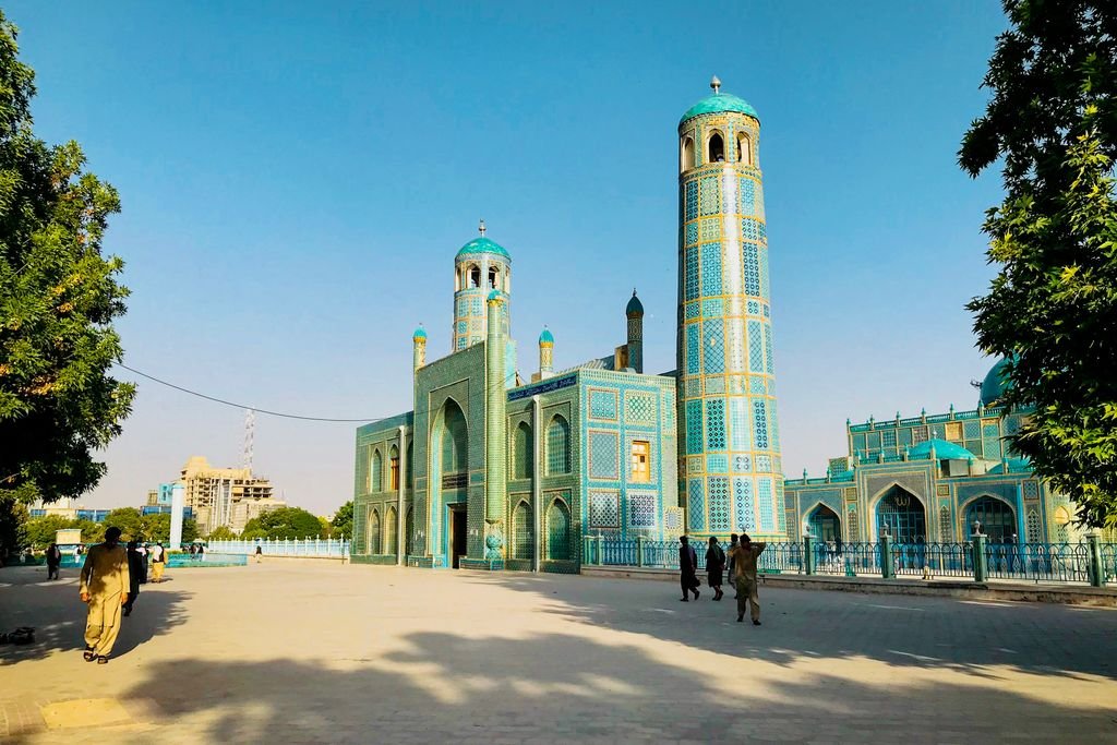Beautiful vibrant exterior of the Blue Mosque in quetta